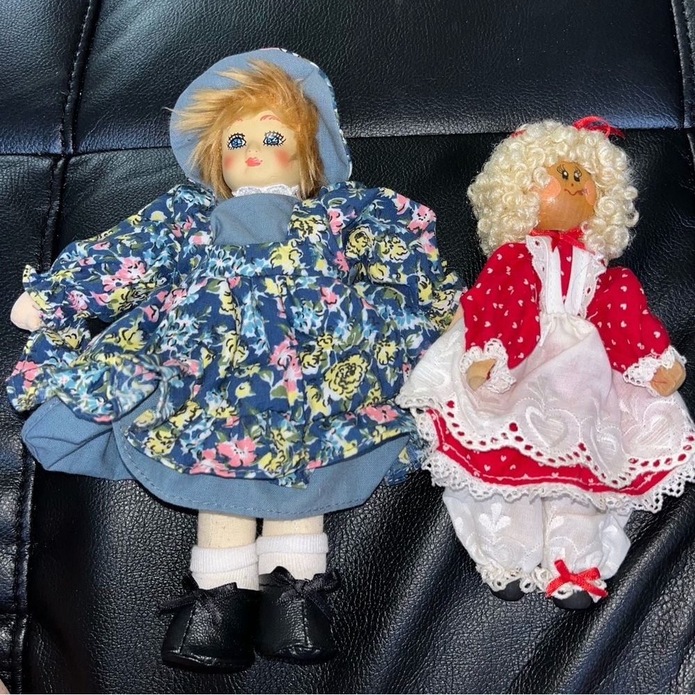 Vintage doll lot cloth wood antique clothespin
